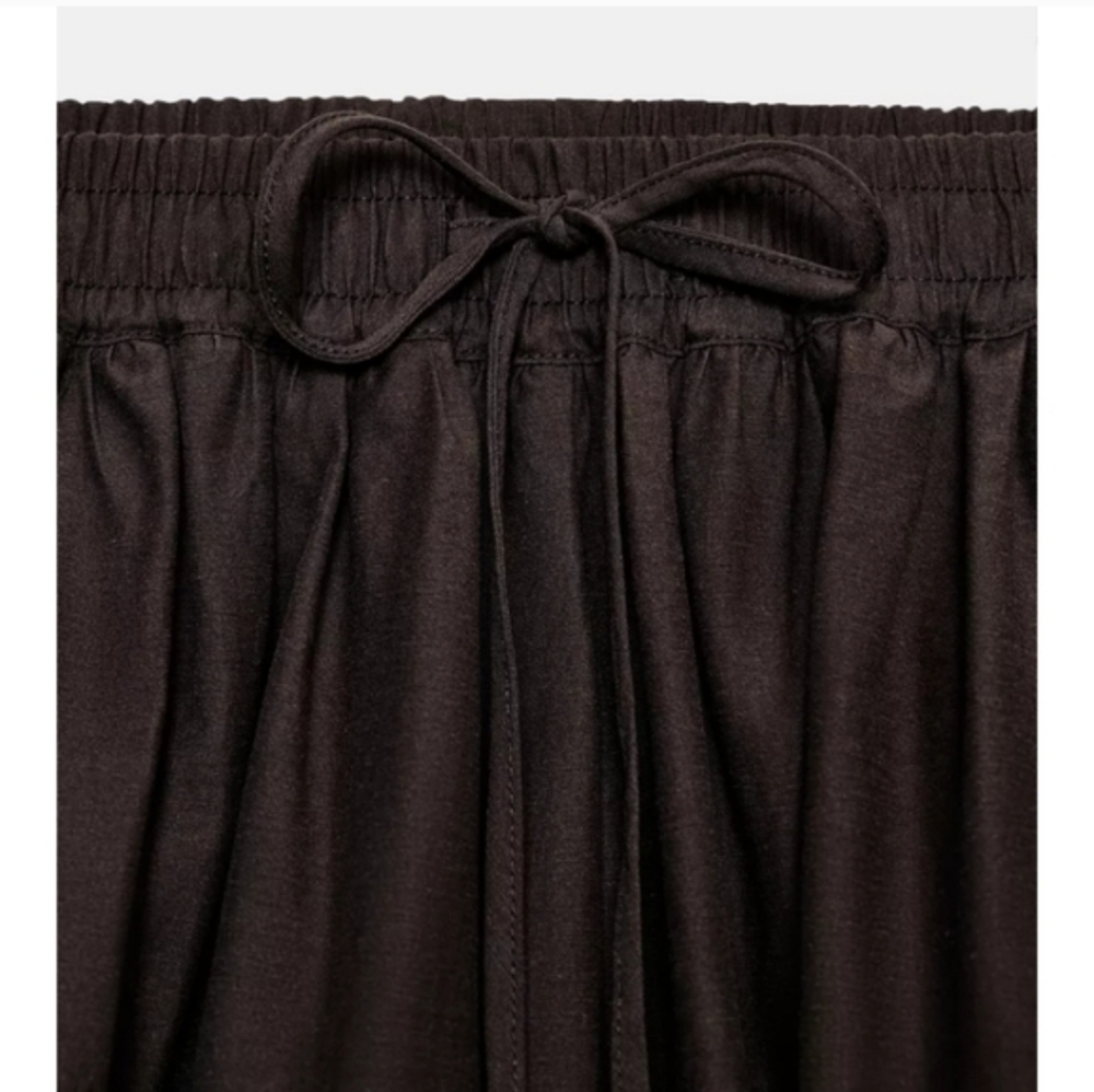 Zara Balloon Pants Bow Brown Size M L - Picture 14 of 15